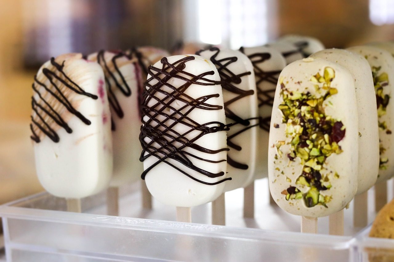 A premium ice-cream serving counter